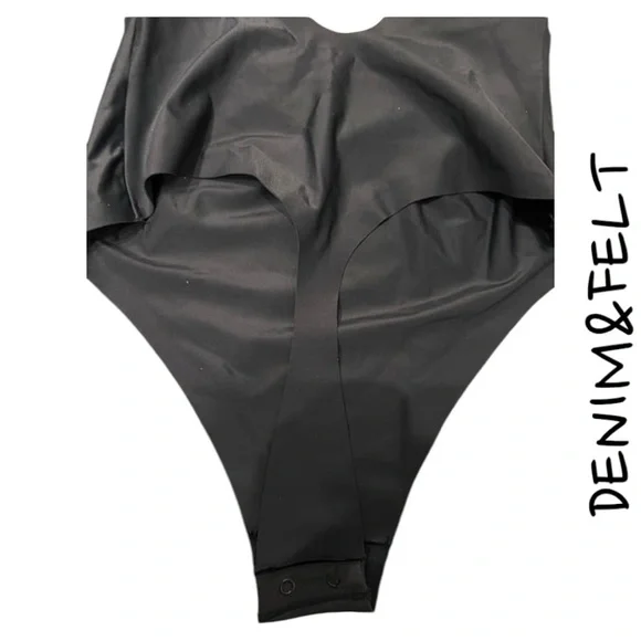 SKIMS DEEP PLUNGE SHAPEWEAR THONG BODYSUIT STYLE: BD-THG-2959 COLOR:ONYX NEW